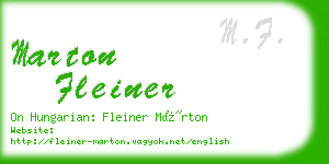 marton fleiner business card